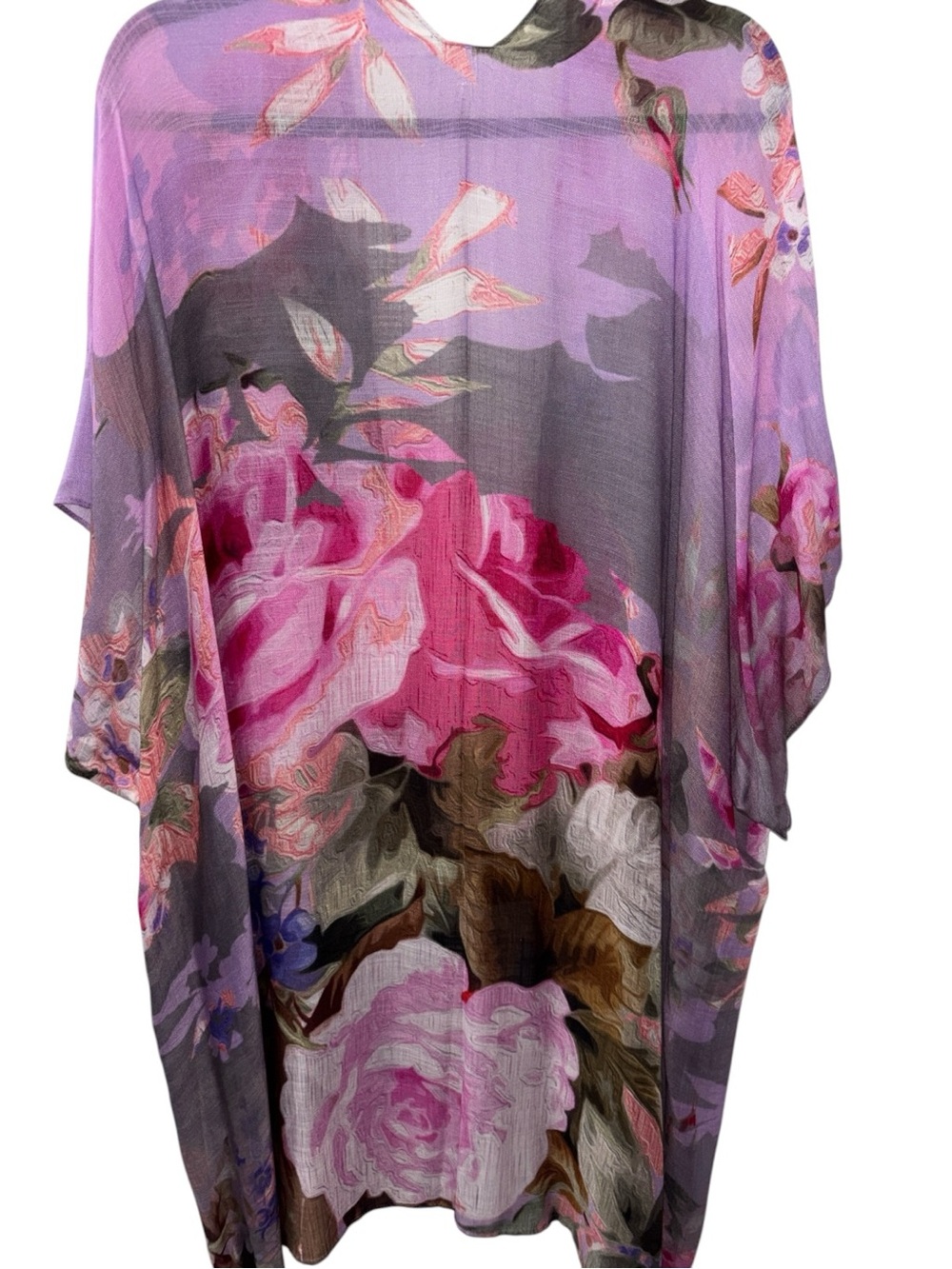 Floral Sheer Kimono Cardigan in Pink and Lavender, NWT